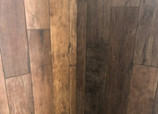 Flooring Depot Dark Wood Look Shower
